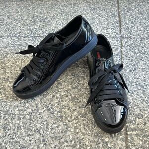 Prada Patent Leather Black Sneakers